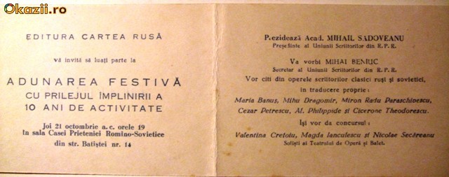 invitatie Cartea Rusa foto mare