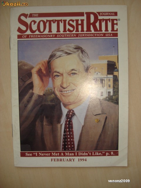 SCOTTISH RITE - THE FEBRUARY 1994 JOURNAL OF FREEMASONRY SOUTHERN JURISDICTION USA foto mare