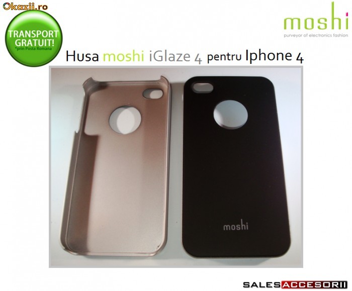 HUSA OEM MOSHI iGLAZE 4 IPHONE 4 - FOLIE INCLUSA  - TRANSPORT GRATUIT foto mare