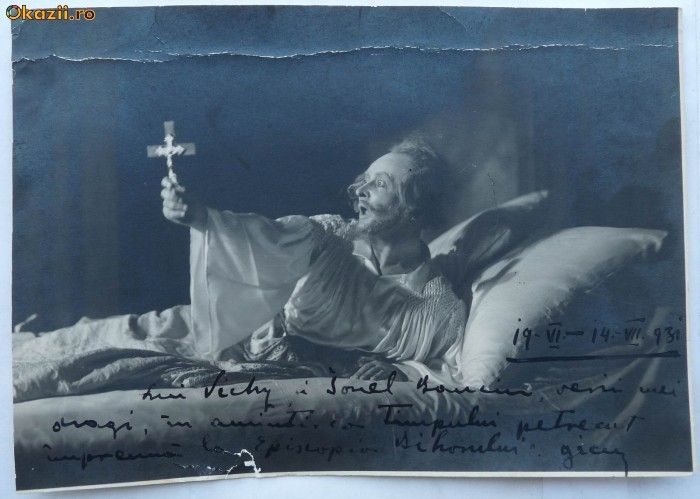 George Calboreanu , autograf pe fotografie catre verii sai, 1931 foto mare