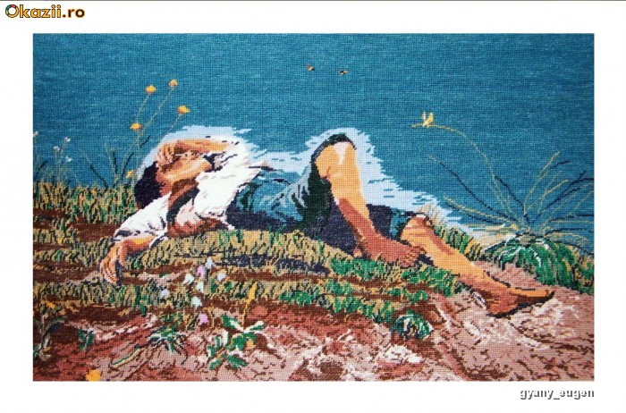 A Shepherd Boy - Frantz von Lenbach - goblen Ciobanas, colectie foto mare