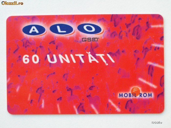 CARTELA ALO GSM 60 UNITATI CS DE LA RUE ** foto mare