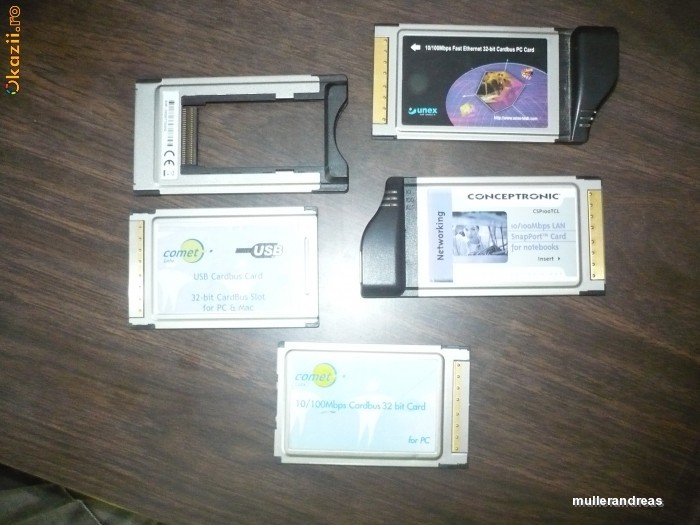 PLACA RETEA.   Adaptor card la PCMCIA, ORICE LAPTOP 19 lei foto mare