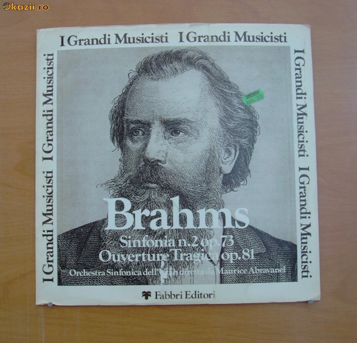 Disc Vinil LP:  Colectia I Grandi Musicisti - Johannes Brahms - Simfonia 2 op.73, Overture Tragica op.81 foto mare