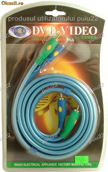 Cablu 3xRCA, tata-3xRCA, tata-lungima 1,5 m-8231 foto mare