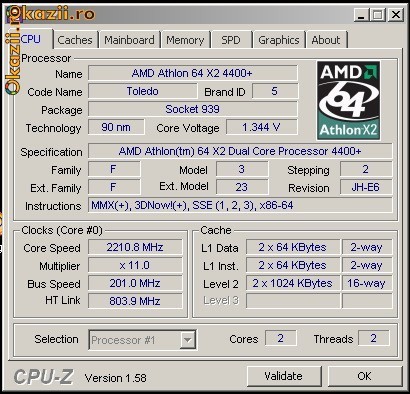 Procesor dual-core AMD Athlon 64 X2 4400+ 2.2GHz 2MB L2 - socket 939 - 250 lei foto mare