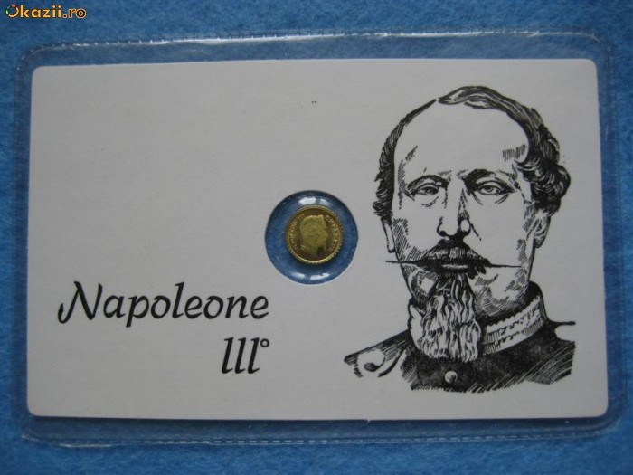 MONEDA AUR CU NAPOLEON AL 3-LEA foto mare