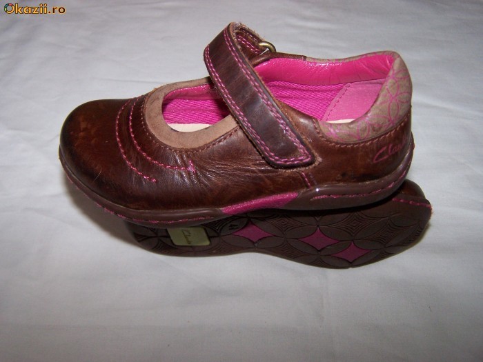 Pantofiori piele CLARKS 21-22 ; UK 4,5(interior 13,8 cm) foto mare