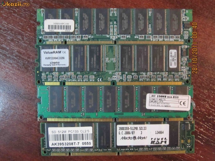SDRAM 256 MB PC133,PC100 Kingston, Samsung, Infineon, etc. foto mare