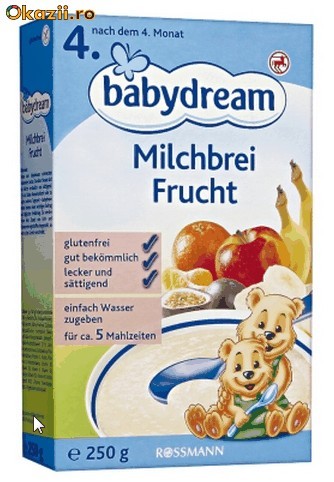 Cereale cu lapte Babydream Fructe - 250 gr - Germania (produs de Humana) foto mare