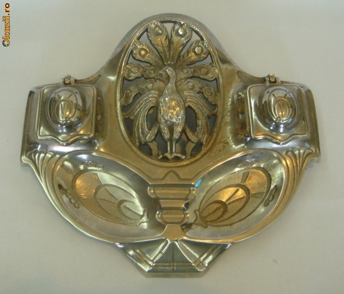 SUPORT ART DECO  PENTRU BIROU - CALIMARI, TOCURI DE SCRIS - BELGIA, 1925 foto mare