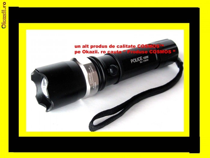 LANTERNA Profesionala POWER STYLE POLICE cu ACUMULATOR Lupa Zoom CREE LED LUXEON 100% 100w pentru Vanatoare Pescuit Militara camping sport timisoar foto mare LANTERNA Profesionala POWER STYLE POLICE cu ACUMULATOR Lupa Zoom CREE LED LUXEON 100% 100w pentru Vanatoare Pescuit Militara camping sport timisoar foto mare