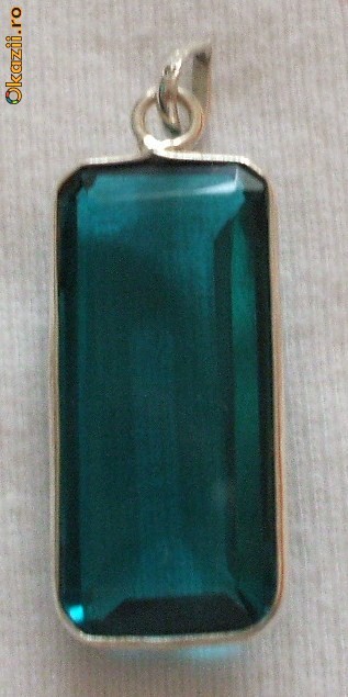 PANDANTIV SEA BLUE QUARTZ-(4-47)- Argint 925-PROMOTIE foto mare