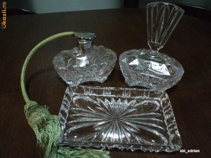 Set toaleta dama din cristal Boemia foto mare
