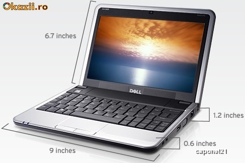 Dell Inspiron 910, Intel Atom N270 1.6 GHz, 1GB DDR2, 16 Gb SSD foto mare
