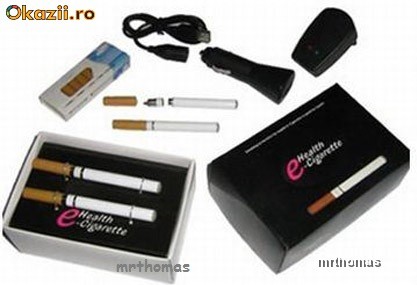 2 x Tigara electronica + 10 cartuse / rezerve + 3 incarcatoare (perete, usb si masina)+ Livrare gratuita in toata tara sau predare personala Bucuresti foto mare
