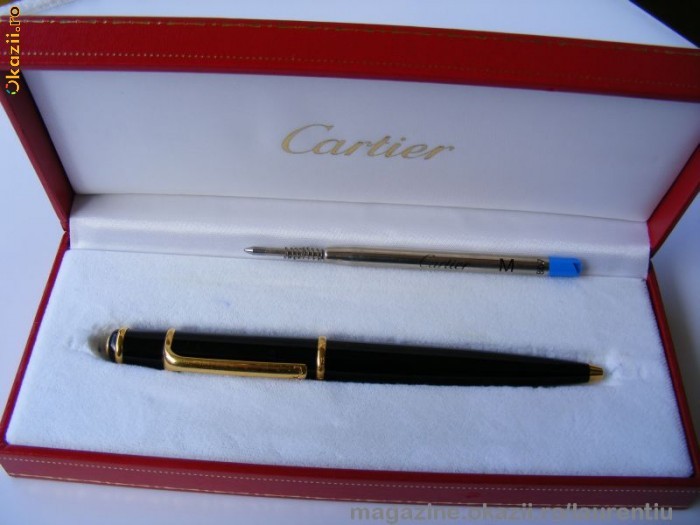 Pix original CARTIER in cutia originala, 2 rezerve CARTIER, stare buna !! foto mare