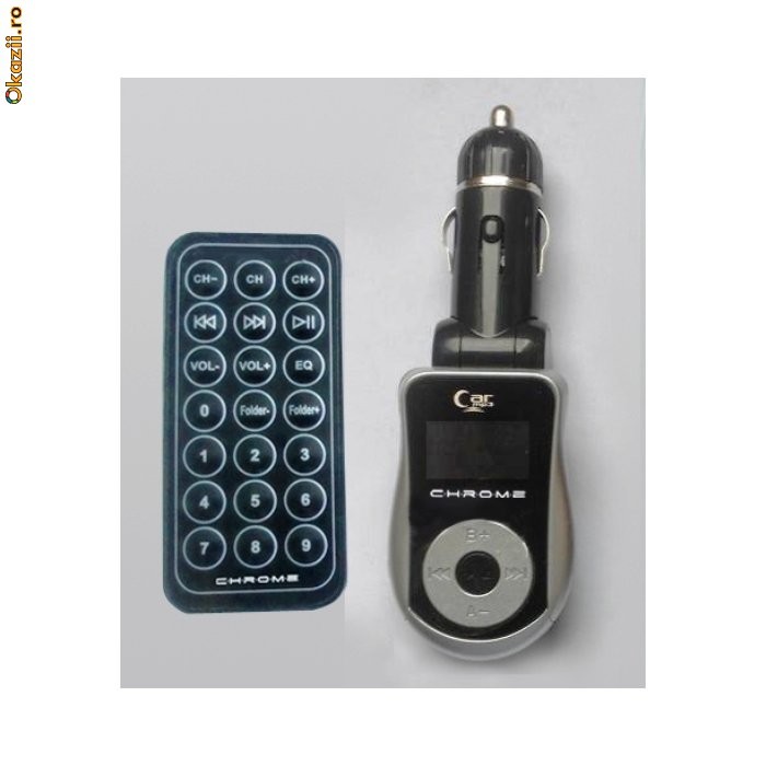 Modulator fm cu functie de mp3 player incorporata si telecomanda, FMTRANS-03SR-CHR foto mare