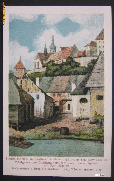 Sighisoara - Strada morii si manastirea Dominic, aprox. 1925 foto mare