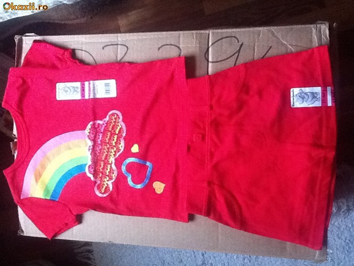 tricou si fustita rosii noi 3 ani foto mare