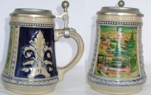 Halba din ceramica cu capac din zinc Germania (H) foto
