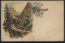 Litografie , Bergen , comica , necirculata , sfarsit de secol 19 foto