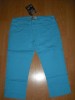 PANTALONI ALBASTRII 3/4, BERSHKA