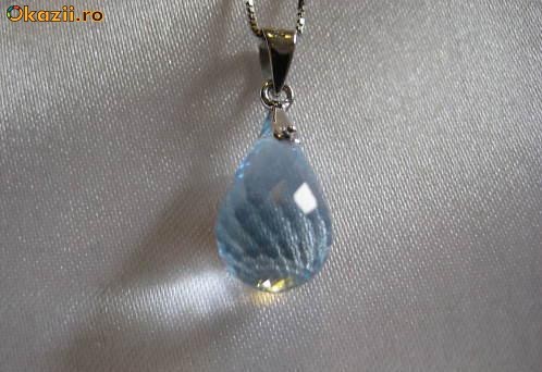 superb pandantiv aur 14k aquamarin urias de 6.2 carate diamante foto mare