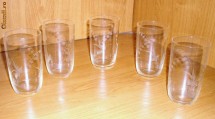 Set pahare - gravate cu zambile foto