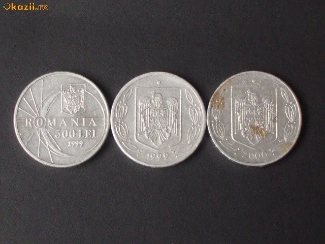 ROMANIA- LOT MONEDE 500 LEI foto mare
