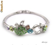 bratara merisoare Swarovski placat aur 18K