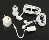 Incarcator pentru IPhone priza + auto + casti cu microfon + split 3.5mm cablu USB Apple iPhone 4s/4/3G/3GS iPod