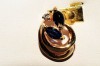 superb pandantiv aur galben 14K diamant si safire naturale albastre 1.15gr ieftin