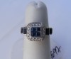 DE VAZUT: Inel designer aur 14K, 4.2g, montura anturaj geometrica cu 1 CARAT SAFIRE si BRILIANTE !!