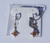 Deosebiti Cercei designer aur 18K, 4.2g, model DROP ornati cu 52 BRILIANTE si CITRINE !!