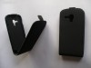 Husa Eleganta TOC PIELE FLIP NEGRU Samsung Galaxy S Duos S7562 + Folie Protectie Display GRATIS