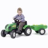 Tractor Verde cu Pedale si Remorca