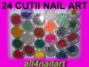 SET 24 CUTII GLITTER PERLE CATIFEA FULGI DE GHEATA FLORI USCATE UNGHII FALSE MODELE UNGHII ACCESORII UNGHII UNGHII GEL A