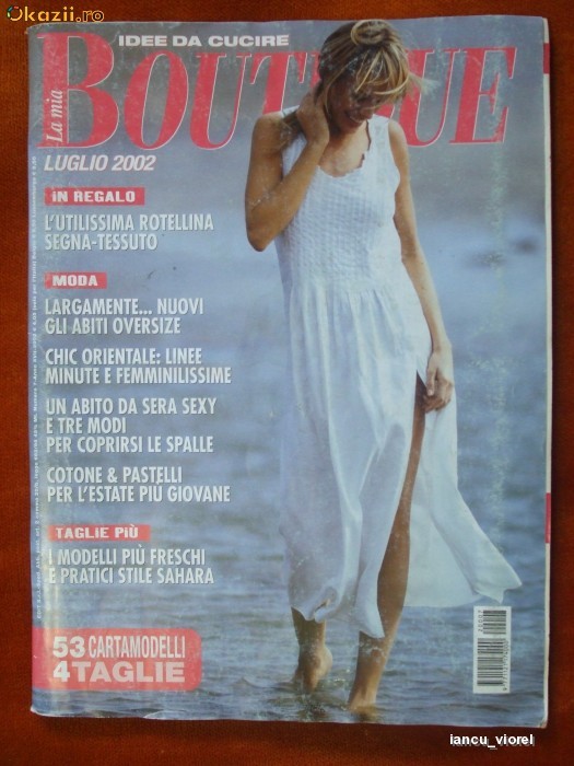 REVISTA DE MODA '' BOUTIQUE '' NR. IULIE 2002 CU TIPARE foto mare REVISTA DE MODA '' BOUTIQUE '' NR. IULIE 2002 CU TIPARE foto mare