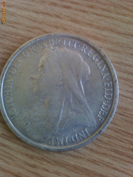 Moneda 1898 VICTORIA DEI GRA BRITT REGINA FID DEF IND IMP foto mare Moneda 1898 VICTORIA DEI GRA BRITT REGINA FID DEF IND IMP foto mare